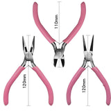 Jewelry Making Pliers Set Round Flat Nose End Cutting Wire Tools