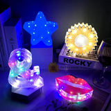 Star Night Lamp Silicone Mold DIY Lips Sun Flower USB Led Night