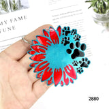 Sunflower Pet Feet Silicone Mold DIY Keychain Pendant Decoration
