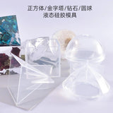 Silicone Pyramid Ball Diamond Cube Mold Epoxy Resin Craft Jewelry