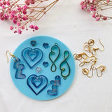 Heart Earring Resin Mold Mini Jewelry Pendant Silicone Making Supplies