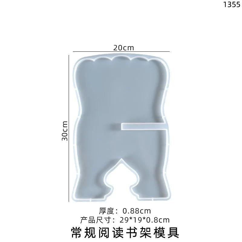 Crystal Silicone Mold Skeleton Bookshelf Holder Ornament