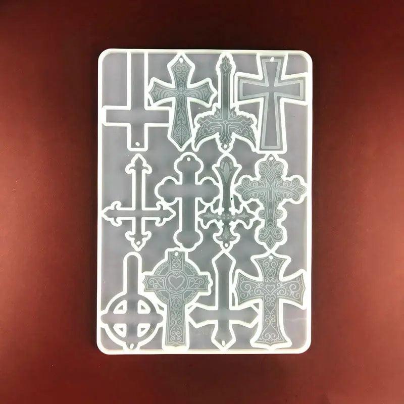 Halloween Crucifix Keychain Mold Resin Pendant Craft