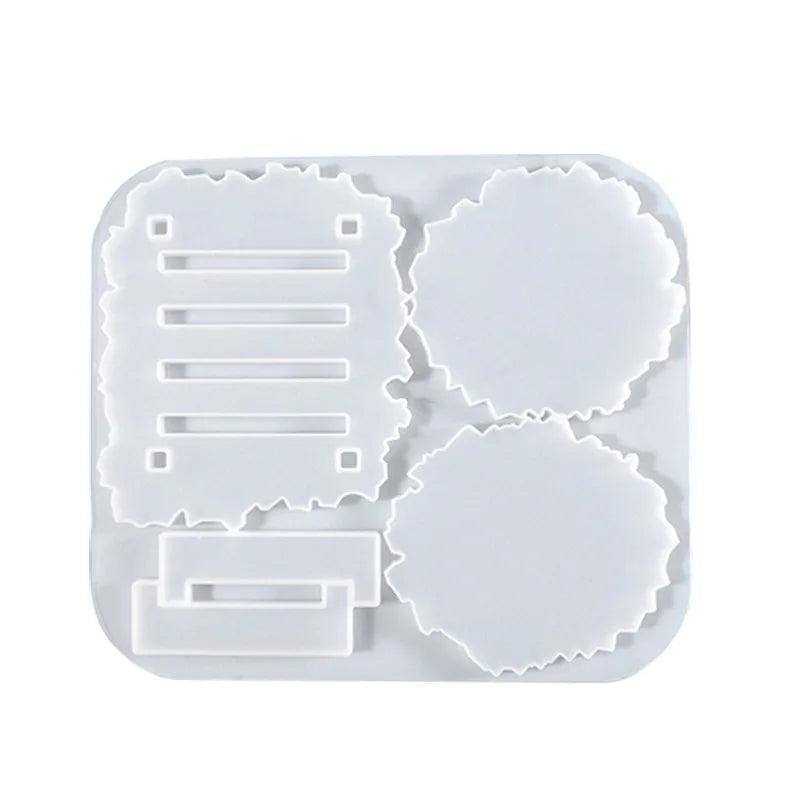 DIY Crystal Resin Mold Round Cup Pad Collection Rack Silicone Mold