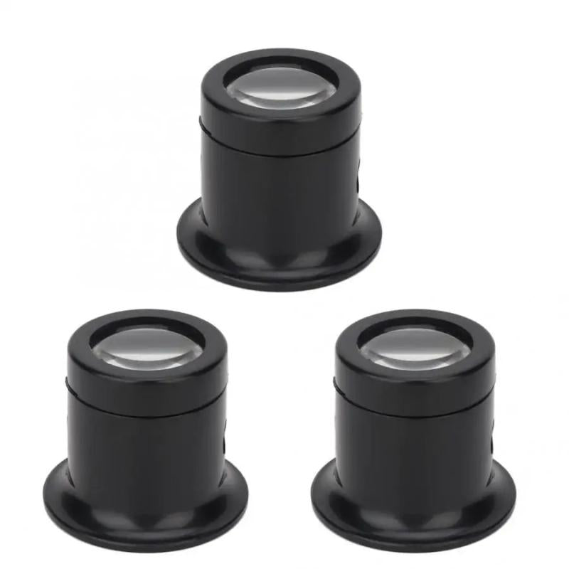 3Pcs 10X Monocular Eye Magnifier Magnifying Glass Jewelry Tool