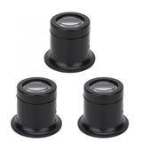 3Pcs 10X Monocular Eye Magnifier Magnifying Glass Jewelry Tool