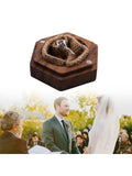 Personalized Walnut Hexagon Wedding Ring Box Holder