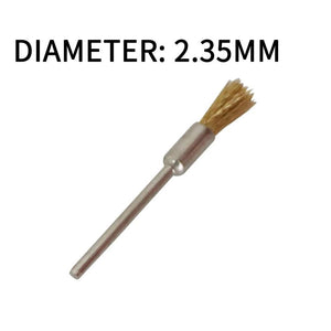 10Pcs Brass Steel Wire Brush Set 2.35/3Mm Shank Rotary Tools Metal Polish Clean