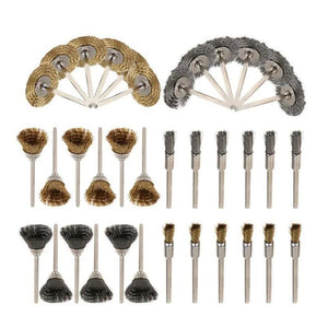10Pcs Brass Steel Wire Brush Set 2.35/3Mm Shank Rotary Tools Metal Polish Clean