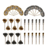 10Pcs Brass Steel Wire Brush Set 2.35/3Mm Shank Rotary Tools Metal Polish Clean