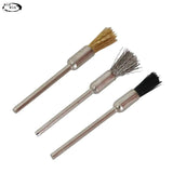 10Pcs Brass Steel Wire Brush Set 2.35/3Mm Shank Rotary Tools Metal Polish Clean