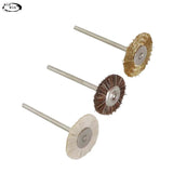 10Pcs Brass Steel Wire Brush Set 2.35/3Mm Shank Rotary Tools Metal Polish Clean