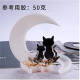 Silicone Mold Resin Craft Moon Couple Cat Deer