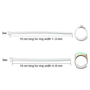 12 PCS Transparent Coil Spiral Spring Coil Ring Size Adjuster