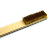 10 Row Brass Wire Brush Wood Handle for Jewelry Polishing