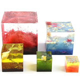 4Pcs Crystal Epoxy Resin Mold Square Jewelry Casting Silicone Mould DIY Tool