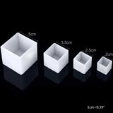4Pcs Crystal Epoxy Resin Mold Square Jewelry Casting Silicone Mould DIY Tool