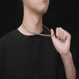 Fashionable Unisex Silver Ti Steel Necklace for Teenager