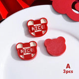 3PCS English Letter Heart Leather Charms DIY Keychain Ring Jewelry