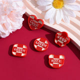 3PCS English Letter Heart Leather Charms DIY Keychain Ring Jewelry