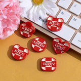 3PCS English Letter Heart Leather Charms DIY Keychain Ring Jewelry