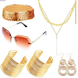 7 Pcs Disco Set with Rimless Diamond Cutting Jewelry for Ladies