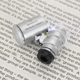 60X Mini Zoom LED UV Jewellers Loupe Microscope Pocket Magnifier with LED Light