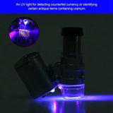 60X Mini Zoom LED UV Jewellers Loupe Microscope Pocket Magnifier with LED Light