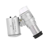 Pocket Microscope 60X Mini Zoom LED UV Jewellers Loupe Magnifier