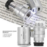 Pocket Microscope 60X Mini Zoom LED UV Jewellers Loupe Magnifier