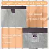 32 Clear Vertical Blind Repair Tabs - Vane Savers - Replacement Slats