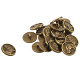 20pcs Horse Head Carved Round Buttons Bronze Tone 15mm Dia.
