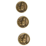 20pcs Horse Head Carved Round Buttons Bronze Tone 15mm Dia.