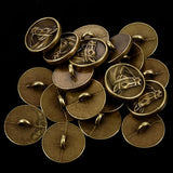 20pcs Horse Head Carved Round Buttons Bronze Tone 15mm Dia.