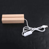 LED Display Base Rectangle Stand 8 Colors Wooden Lighted Base for Resin Art