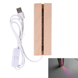 LED Display Base Rectangle Stand 8 Colors Wooden Lighted Base for Resin Art
