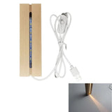 LED Display Base Rectangle Stand 8 Colors Wooden Lighted Base for Resin Art