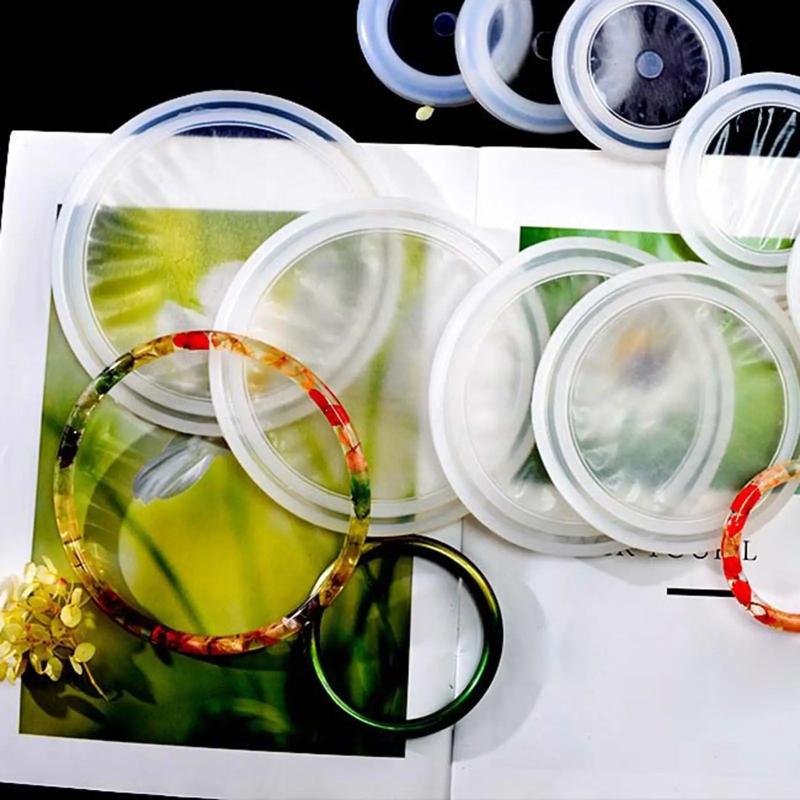 4x Silicone Epoxy Resin Bangle Pendant Mold