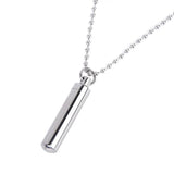 Stainless Steel Pill Case Holder Cremation Urn Pendant Necklace Keepsake
