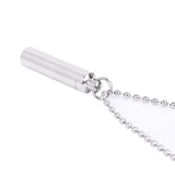 Stainless Steel Pill Case Holder Cremation Urn Pendant Necklace Keepsake