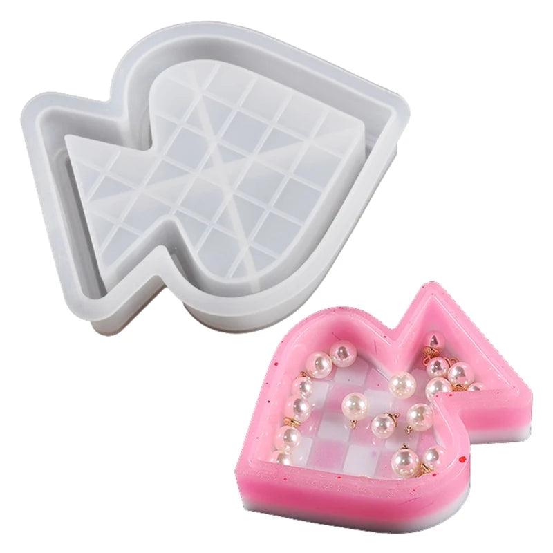 Silicone Storage Box Moulds Peach Heart Shape for Resin Hand Making