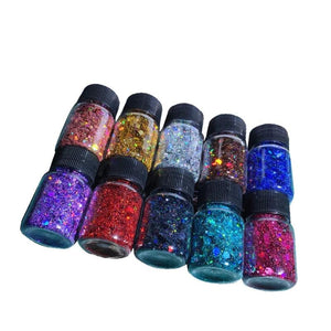 10 Colors Glitter Powder Sequins Crafts Paints Resin Cosmetic Eyes Drop