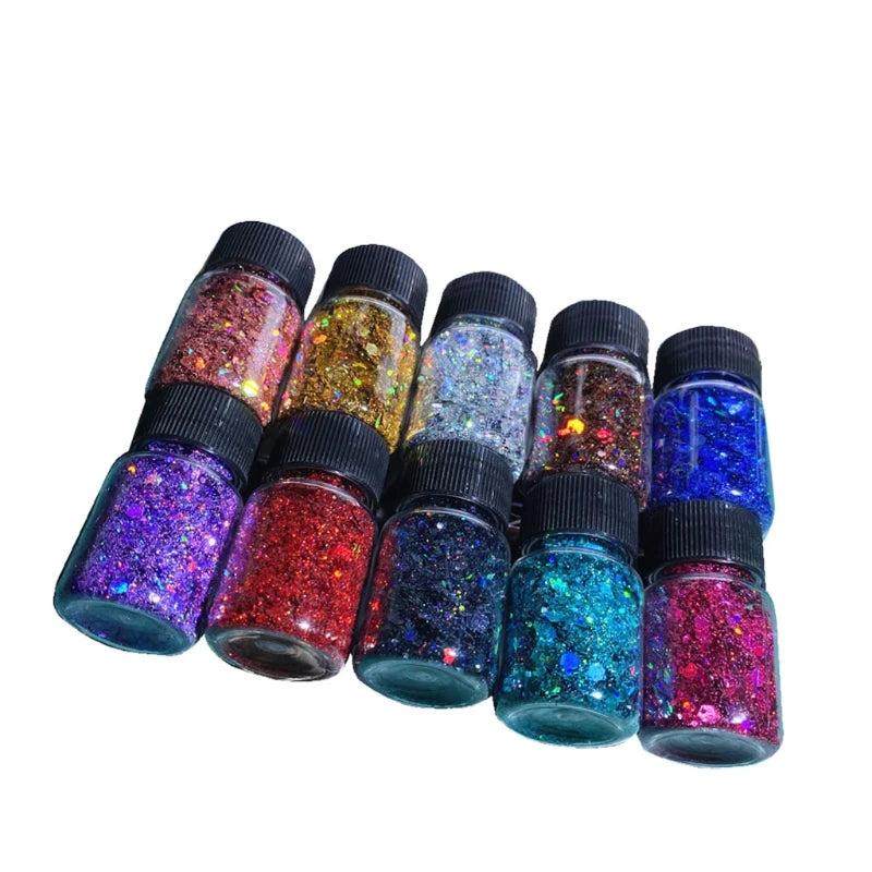 10 Colors Glitter Powder Sequins Crafts Paints Resin Cosmetic Eyes Drop