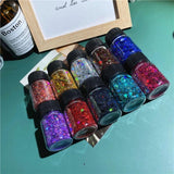 10 Colors Glitter Powder Sequins Crafts Paints Resin Cosmetic Eyes Drop