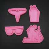 4Pcs Silicone Soldiers Glasses Resin Mold Kit Tools