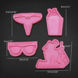 4Pcs Silicone Soldiers Glasses Resin Mold Kit Tools