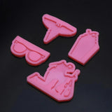 4Pcs Silicone Soldiers Glasses Resin Mold Kit Tools