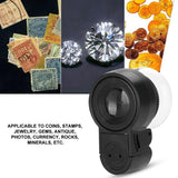 Mini 45X Handheld LED Jewellery Magnifier Loupe UV Currency Detector