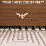 4pcs 8*8cm Wood Carved Onlay Furniture Home Decorations Unpainted Applique