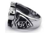 Skull Boxing Gloves Mens Rings Stainless Steel Silver Size 9